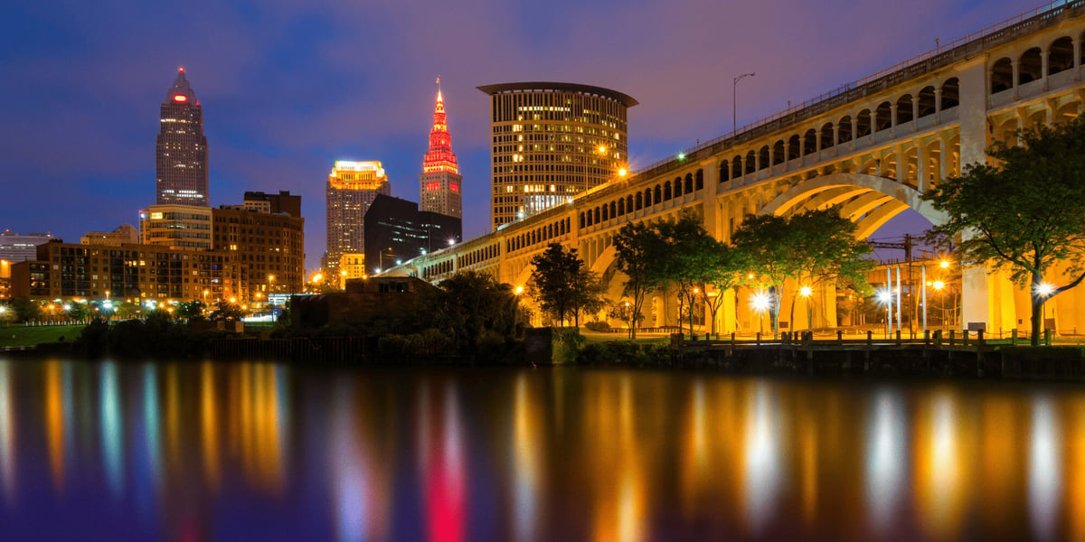 Stock Image of Cleveland at Night