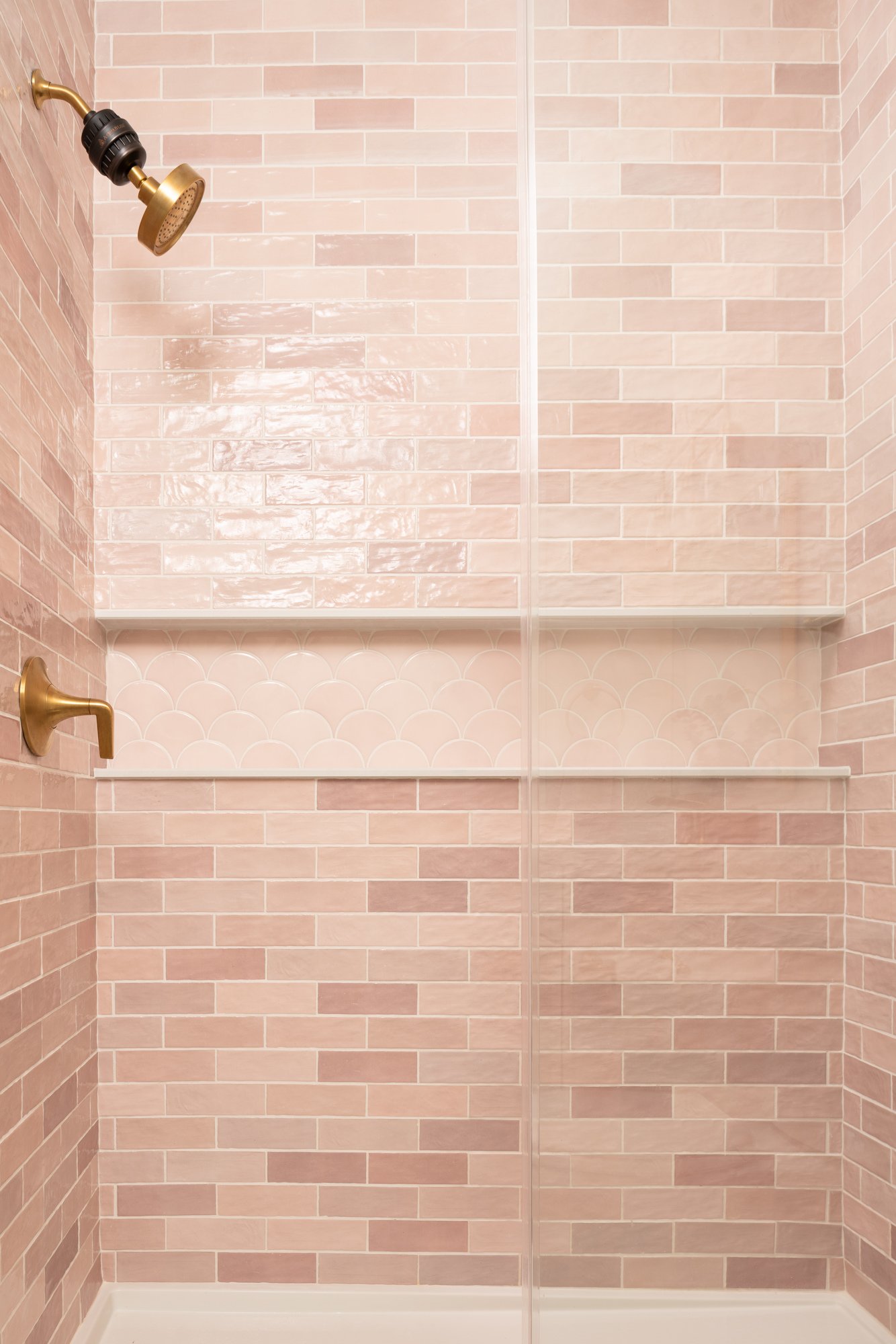 Meadow Hill Lane pink bathroom shower